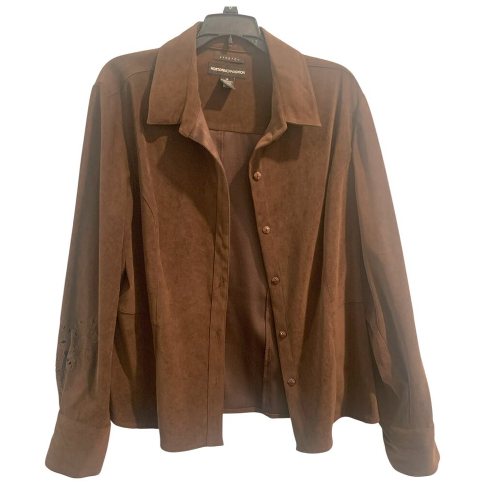 Brown Button-Up Jacket - NortonMcnaughton - Size 14